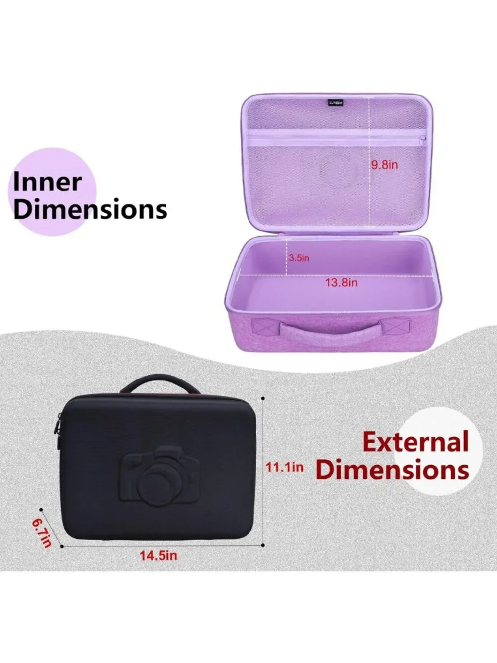 Spacious Black Camera Bag for DSLR & Mirrorless Cameras with Multiple Lens
